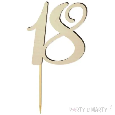 topper drewniany liczba 18 18 cm