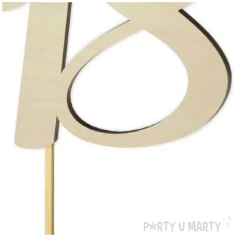 topper drewniany liczba 18 18 cm