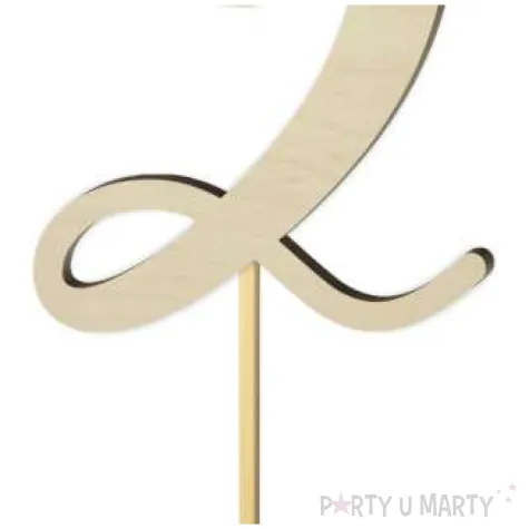 topper drewniany liczba 2 18 cm