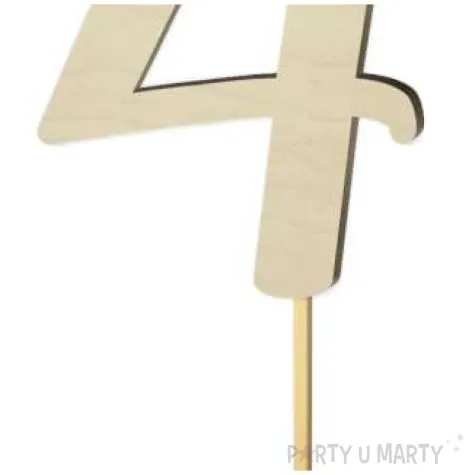 topper drewniany liczba 4 18 cm
