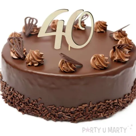 topper drewniany liczba 40 18 cm