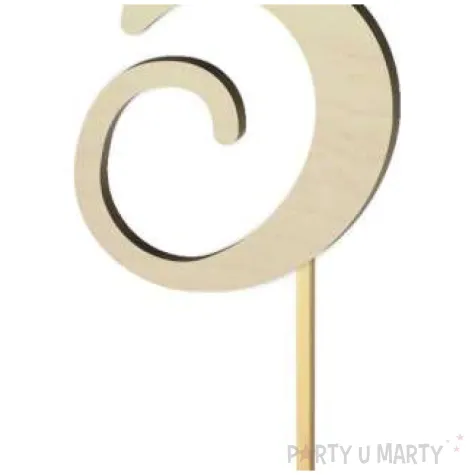 topper drewniany liczba 5 18 cm