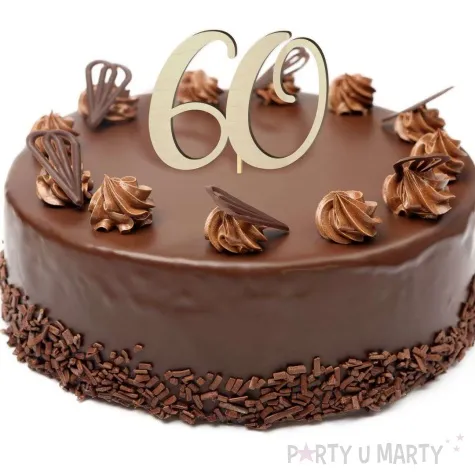 topper drewniany liczba 60 18 cm