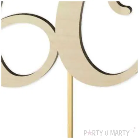 topper drewniany liczba 60 18 cm