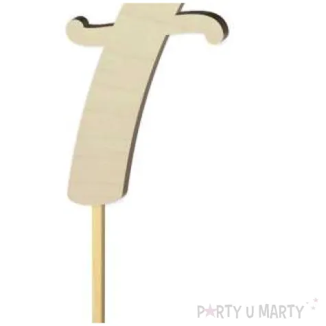 topper drewniany liczba 7 18 cm