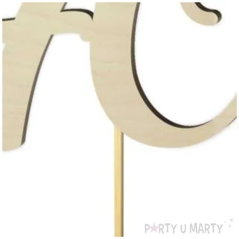 topper drewniany liczba 70 18 cm
