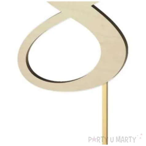 topper drewniany liczba 8 18 cm