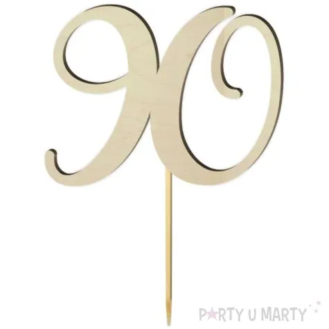 topper drewniany liczba 90 18 cm