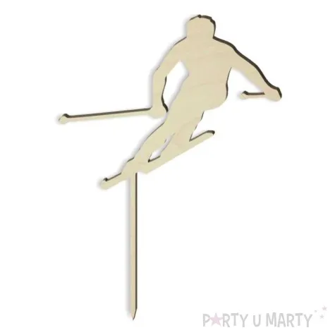 topper drewniany narciarz szybki 13x17 5 cm