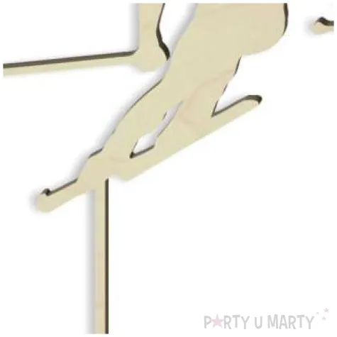 topper drewniany narciarz szybki 13x17 5 cm