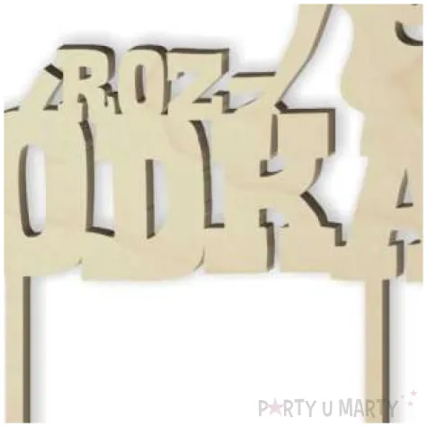 topper drewniany roz wodka 16 x 18 cm