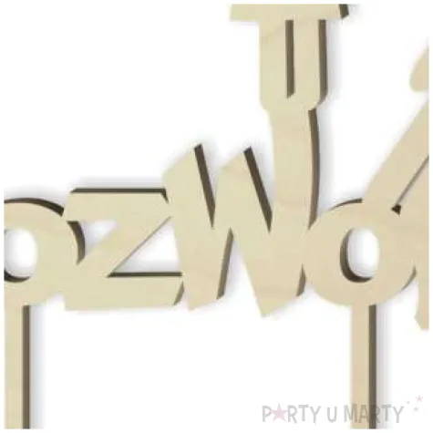 topper drewniany rozwod 14 5 x 19 5 cm