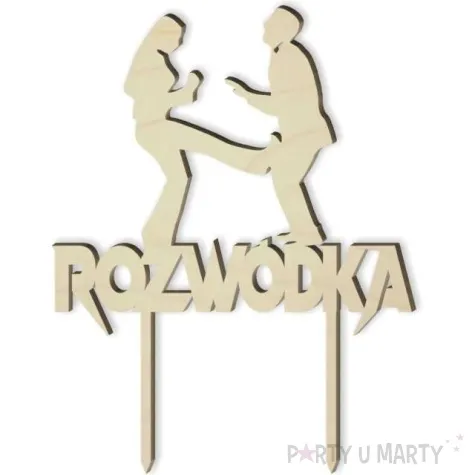 topper drewniany rozwodka daje kopa 13 x 19 5 cm