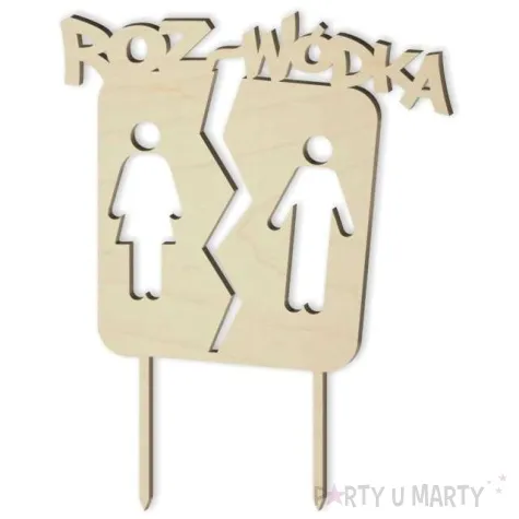 topper drewniany rozwodka znak 14 5 x 19 5 cm