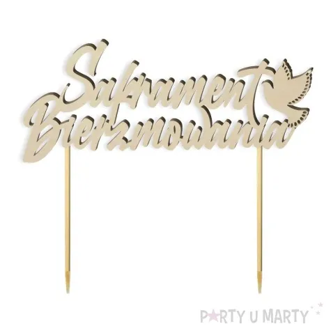 topper drewniany sakrament bierzmowania golebica 17 x 15 cm