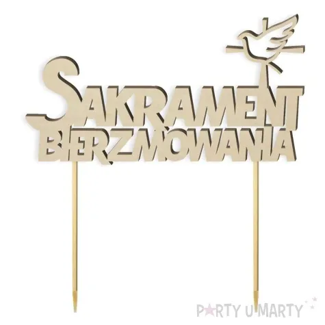 topper drewniany sakrament bierzmowania krzyz 17 x 18 cm