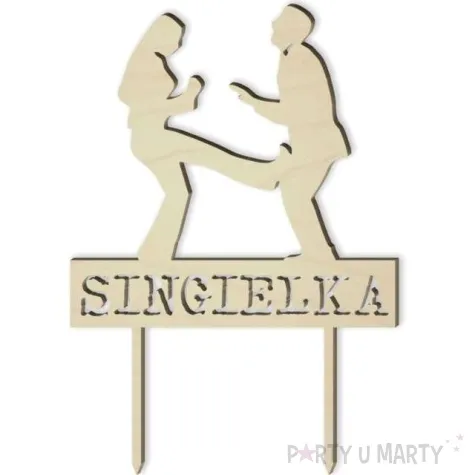 topper drewniany singielka 13 x 19 5 cm