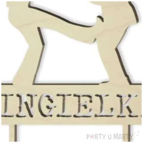 topper drewniany singielka 13 x 19 5 cm