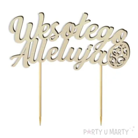 topper drewniany wesolego alleluja z pisanka 16 cm