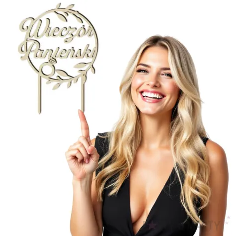 topper drewniany wieczor panienski kolo 12 x 17 cm