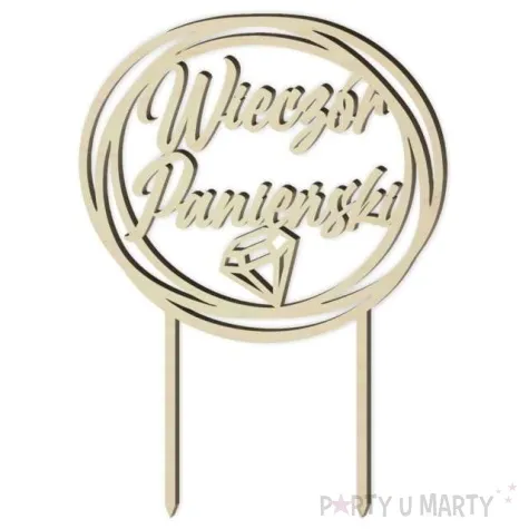 topper drewniany wieczor panienski owal 12 5 x 17 cm