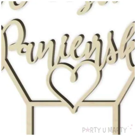 topper drewniany wieczor panienski serca 13 x 17 cm