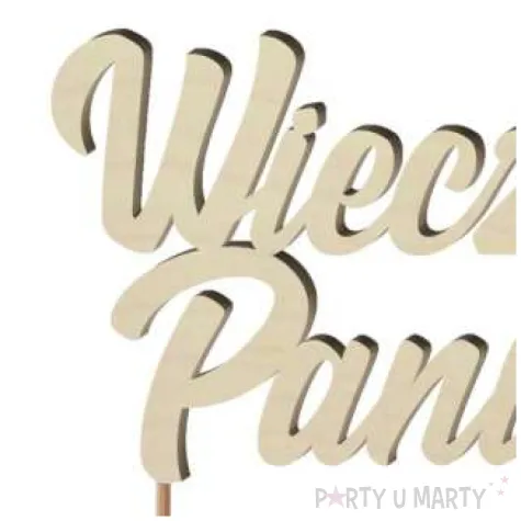 topper drewniany wieczor panienski z pierscionkiem 15 5 x 17 cm