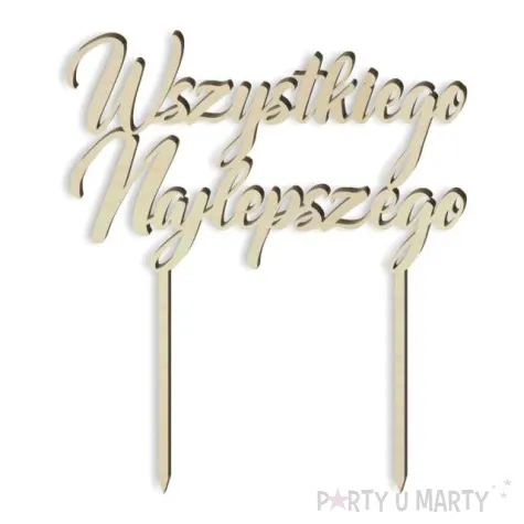 topper drewniany wszystkiego najlepszego 15 cm