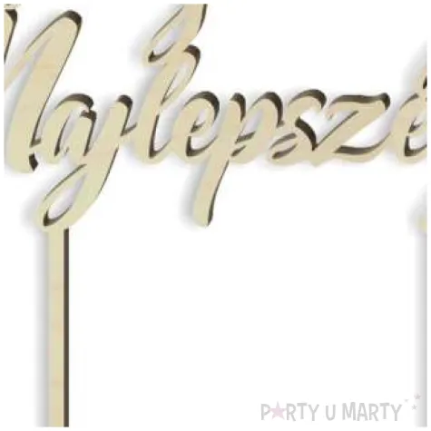 topper drewniany wszystkiego najlepszego 15 cm