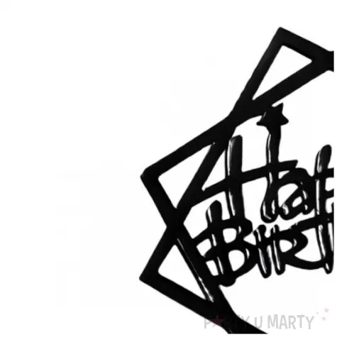 topper happy birthday geometria czarny jix 17 cm