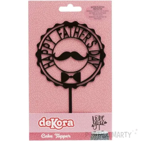 topper happy fathers day dzien ojca czarny dekora 15 cm