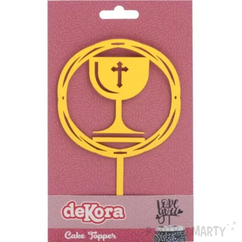 topper komunijny kielich zloty dekora 16 5 x 9 9 cm