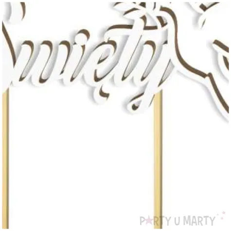 topper laminowany chrzest swiety golebica bialy 14 5 x 16 cm