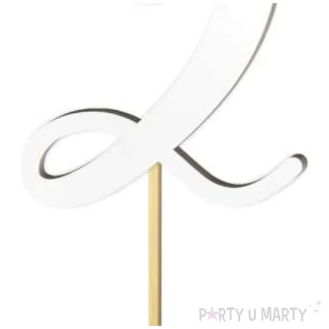 topper laminowany liczba 2 bialy 18 cm