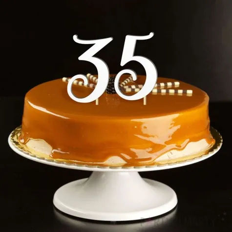 topper laminowany liczba 3 bialy 18 cm