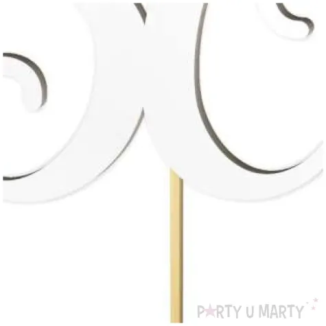 topper laminowany liczba 30 bialy 18 cm