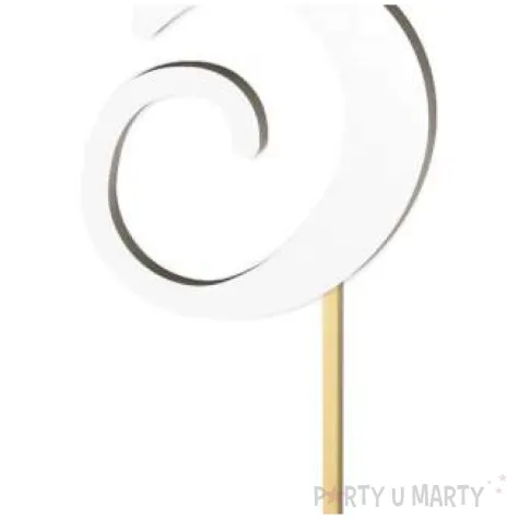 topper laminowany liczba 5 bialy 18 cm