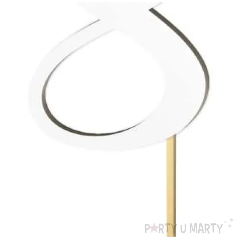 topper laminowany liczba 8 bialy 18 cm