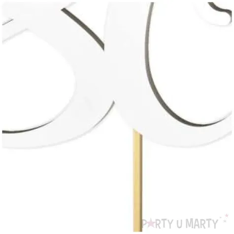 topper laminowany liczba 80 bialy 18 cm