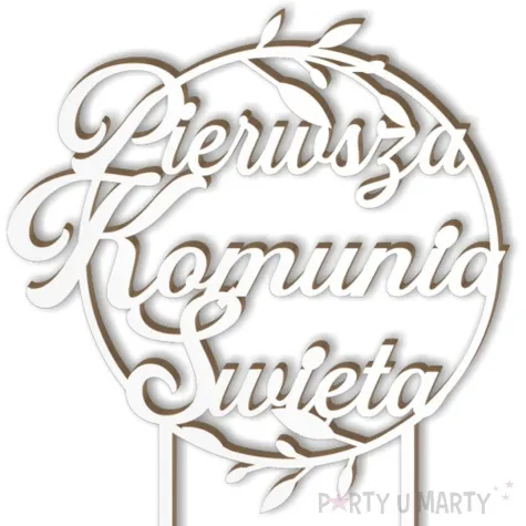 topper laminowany pierwsza komunia sw kolo bialy 19 5 cm