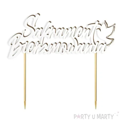 topper laminowany sakrament bierzmowania golebica bialy 17 x 15 cm