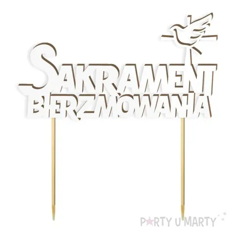 topper laminowany sakrament bierzmowania krzyz bialy 17 x 18 cm