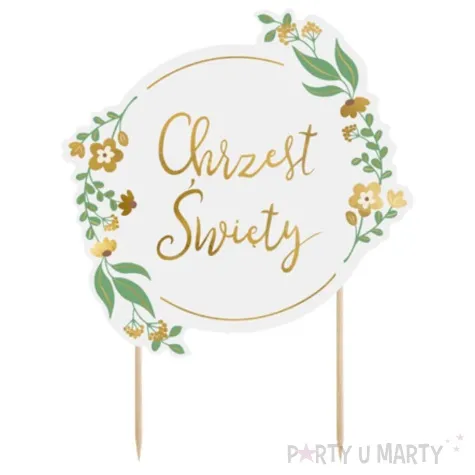 topper na tort chrzest swiety partydeco 20x15 cm
