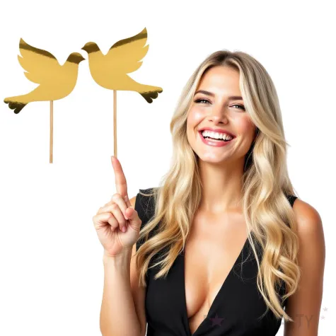 topper na tort komunia swieta lustrzane golebie zloty czakos