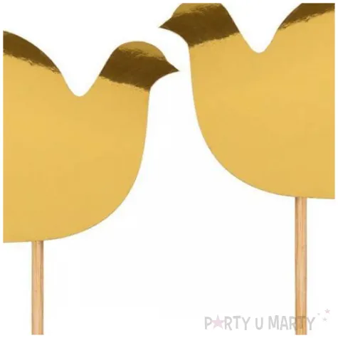 topper na tort komunia swieta lustrzane golebie zloty czakos