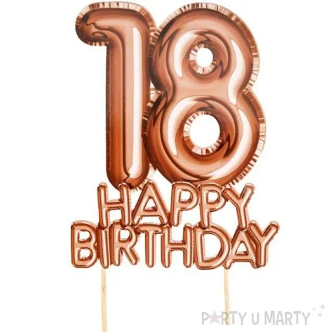 topper papierowy 18 urodziny glitz glamour rozowe zloto neviti 22 cm