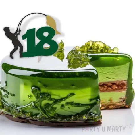 topper papierowy 18 urodziny wedkarza 12 x 17 cm