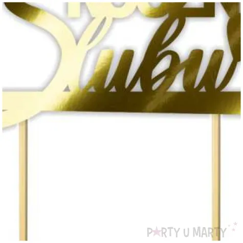 topper papierowy 35 rocznica slubu zloty metalic 15 5 x 17 5 cm