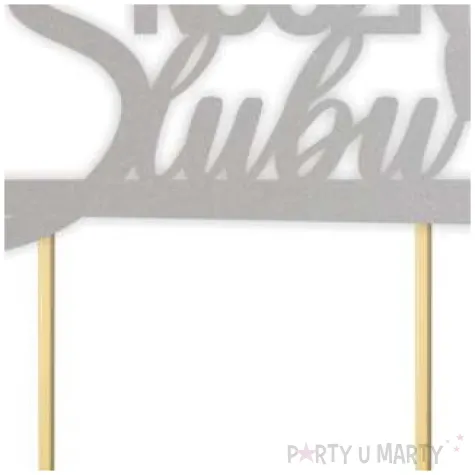 topper papierowy 40 rocznica slubu srebrny 15 5 x 17 5 cm