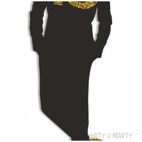 topper papierowy 40 urodziny hot man smoking czarny zloty brokat 4 5 x 20 cm